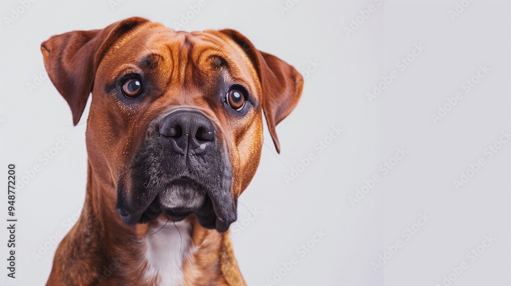 Close-up Portrait of a Brown Dog with Curious Eyes Close-up Portrait of a Brown Dog with Curious Eyes