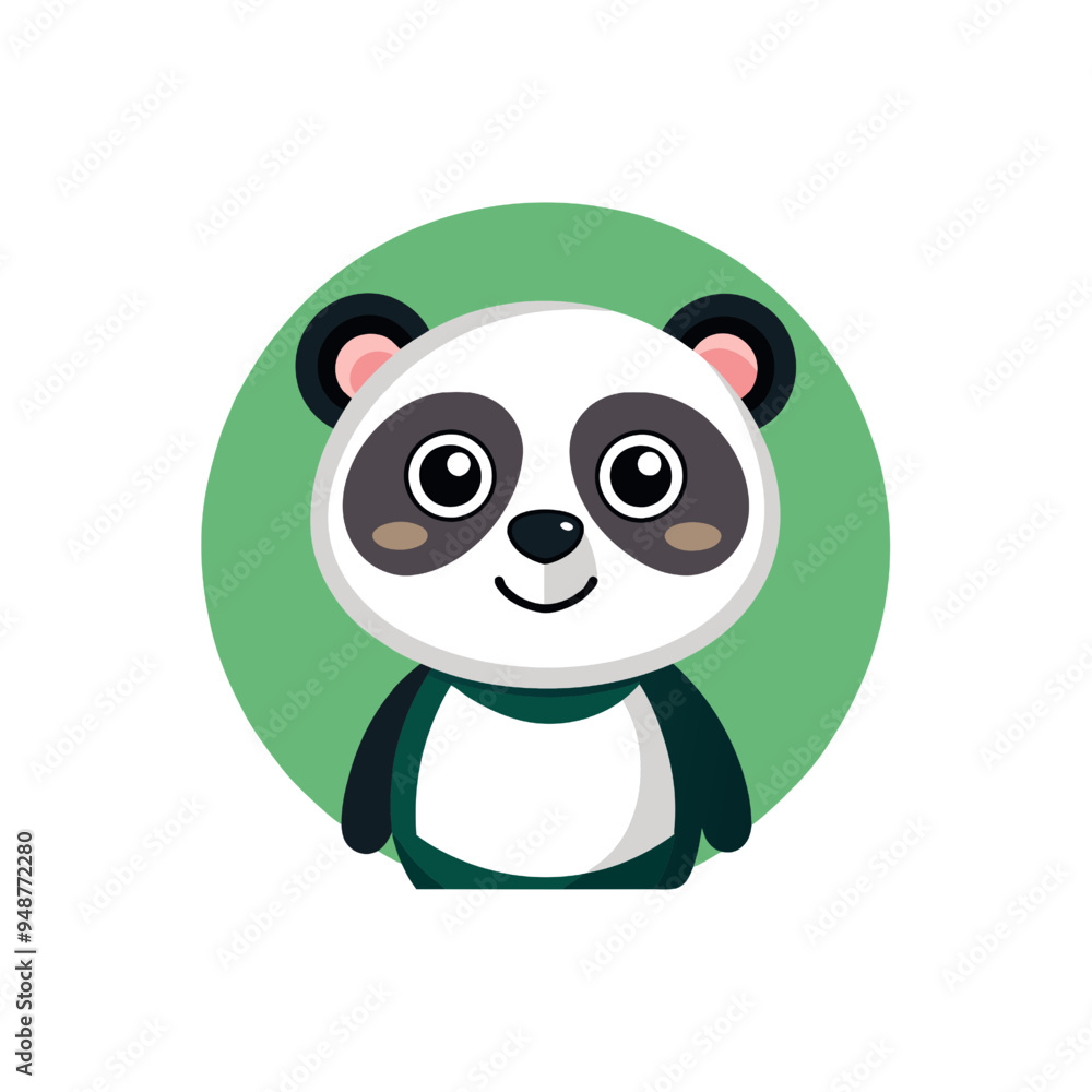 Naklejka premium Vector illustration of cute panda icon