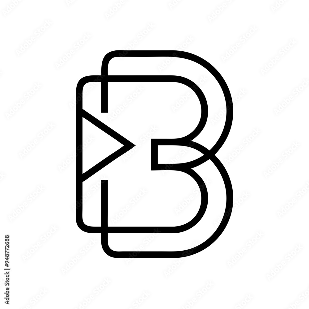 Modern Minimalistic Vector Logo Featuring the Letter B with Geometric Design and Clean Lines Modern Minimalistic Vector Logo Featuring the Letter B with Geometric Design and Clean Lines