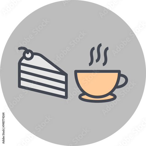 Coffee Served Vector Icon