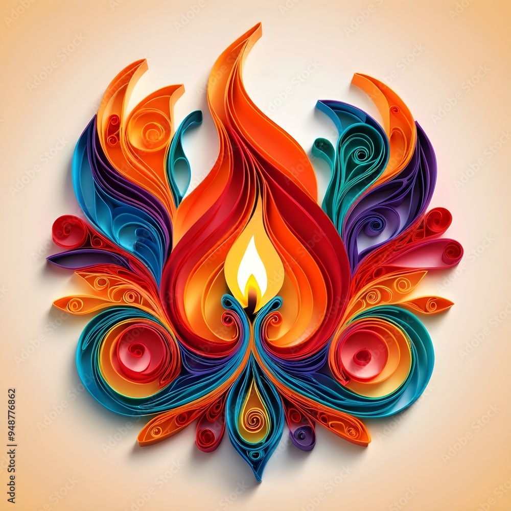 Fototapeta premium fire flame - quilling art