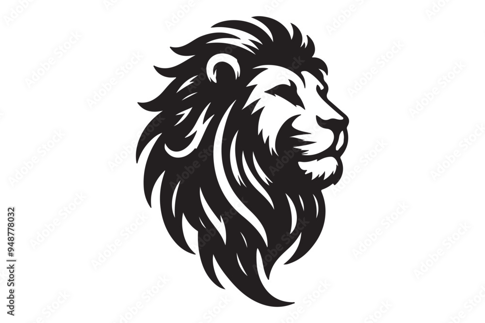 Fototapeta premium lion head silhouette vector illustration