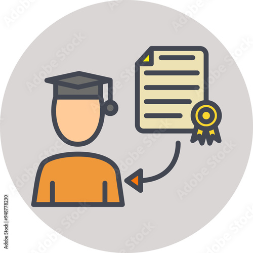 Receiving Diploma Vector Icon