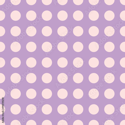 Geometric pattern, consists of circles, light purple background, seamless pattern