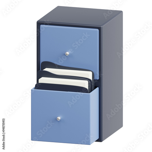 File Cabinet 3D Icon Illustration