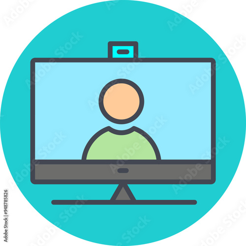 Video Communication Vector Icon