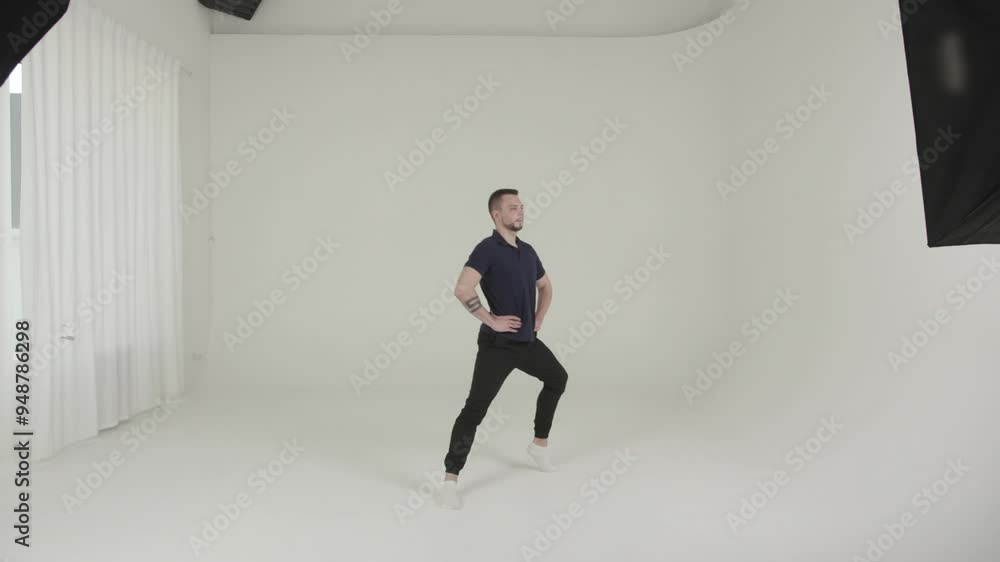 Dynamic Movement Captured in a Vibrant Studio Setting with Artistic Expression and Energy Dynamic Movement Captured in a Vibrant Studio Setting with Artistic Expression and Energy