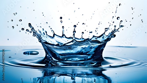 A Blue Water Fluid Liquid Splash Background