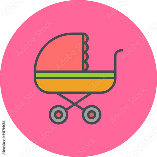 Stroller Time Vector Icon