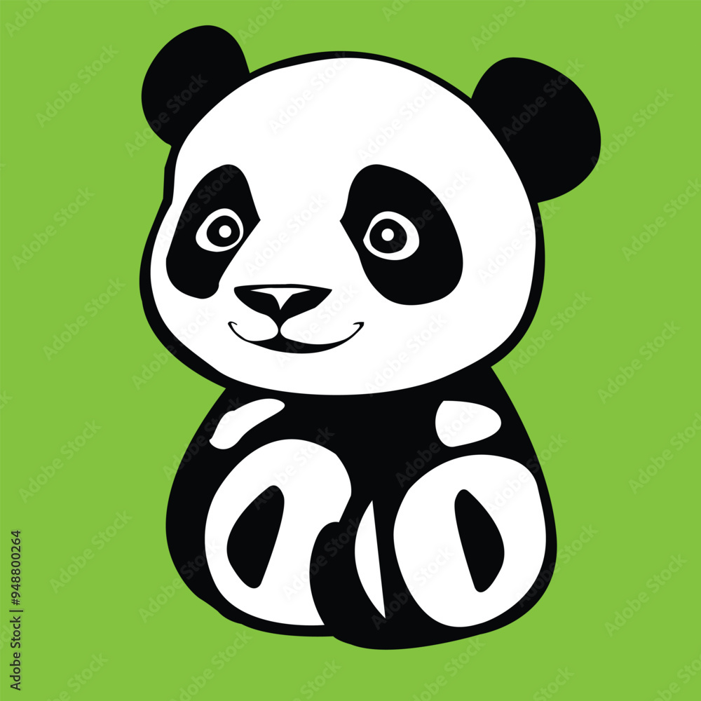 Obraz premium Vectorize Panda as a frame for decorate.