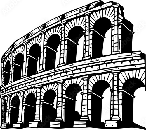 Illustration of the Iconic Roman Coliseum Structure