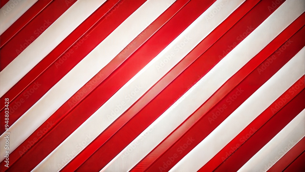 Obraz premium Textured diagonal red and white striped fabric background with a vibrant and dynamic design