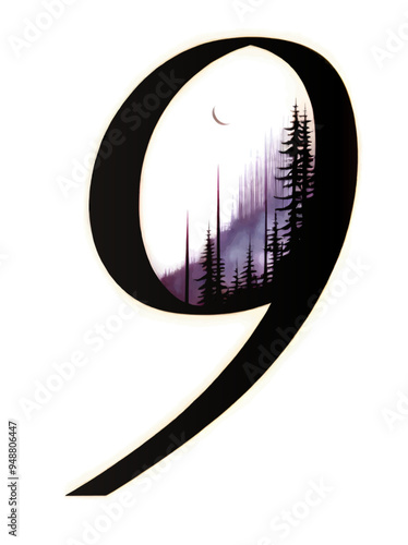 Number 9 vector