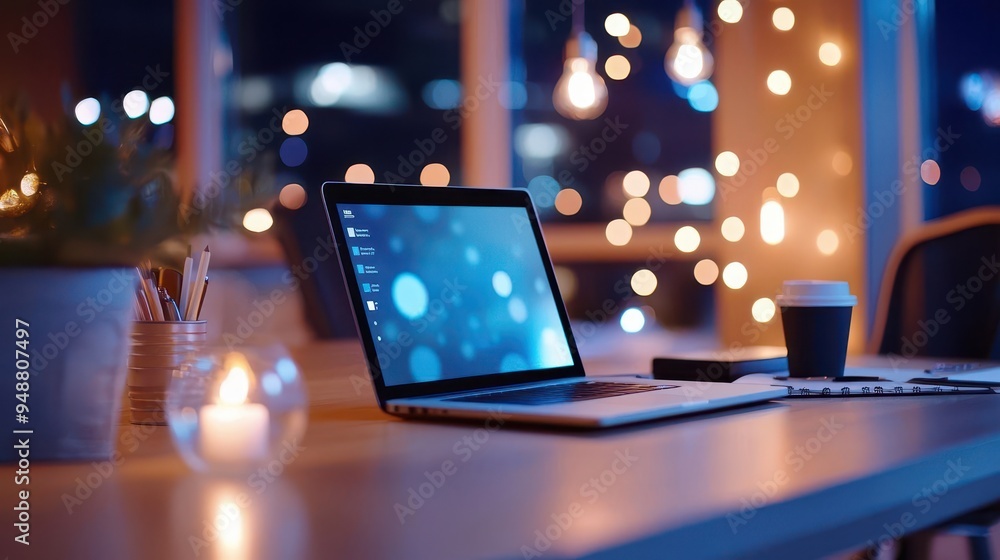 Executives in Modern Conference Room Engaging in Video Call with Shared Screen