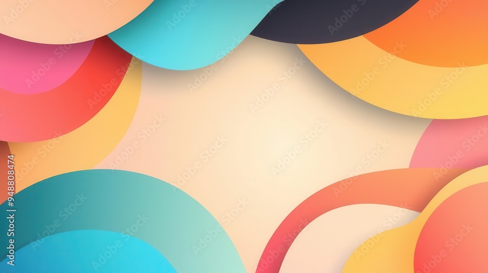 Serene Geometric Abstract Composition with Harmonious Gradients and Shapes Serene Geometric Abstract Composition with Harmonious Gradients and Shapes