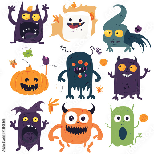 A set of fun Halloween inspired characters.