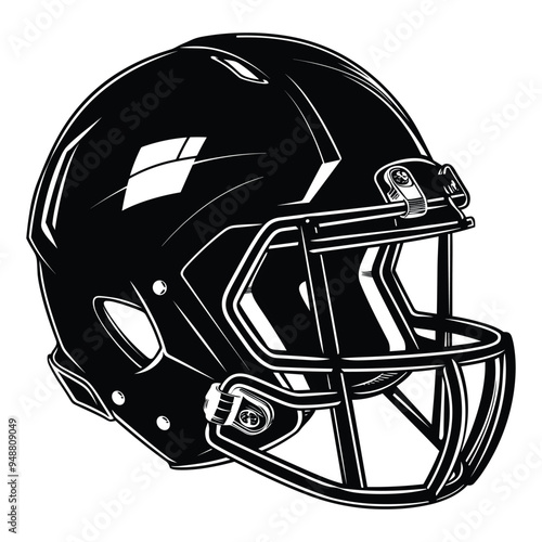 American football helmet silhouette vector