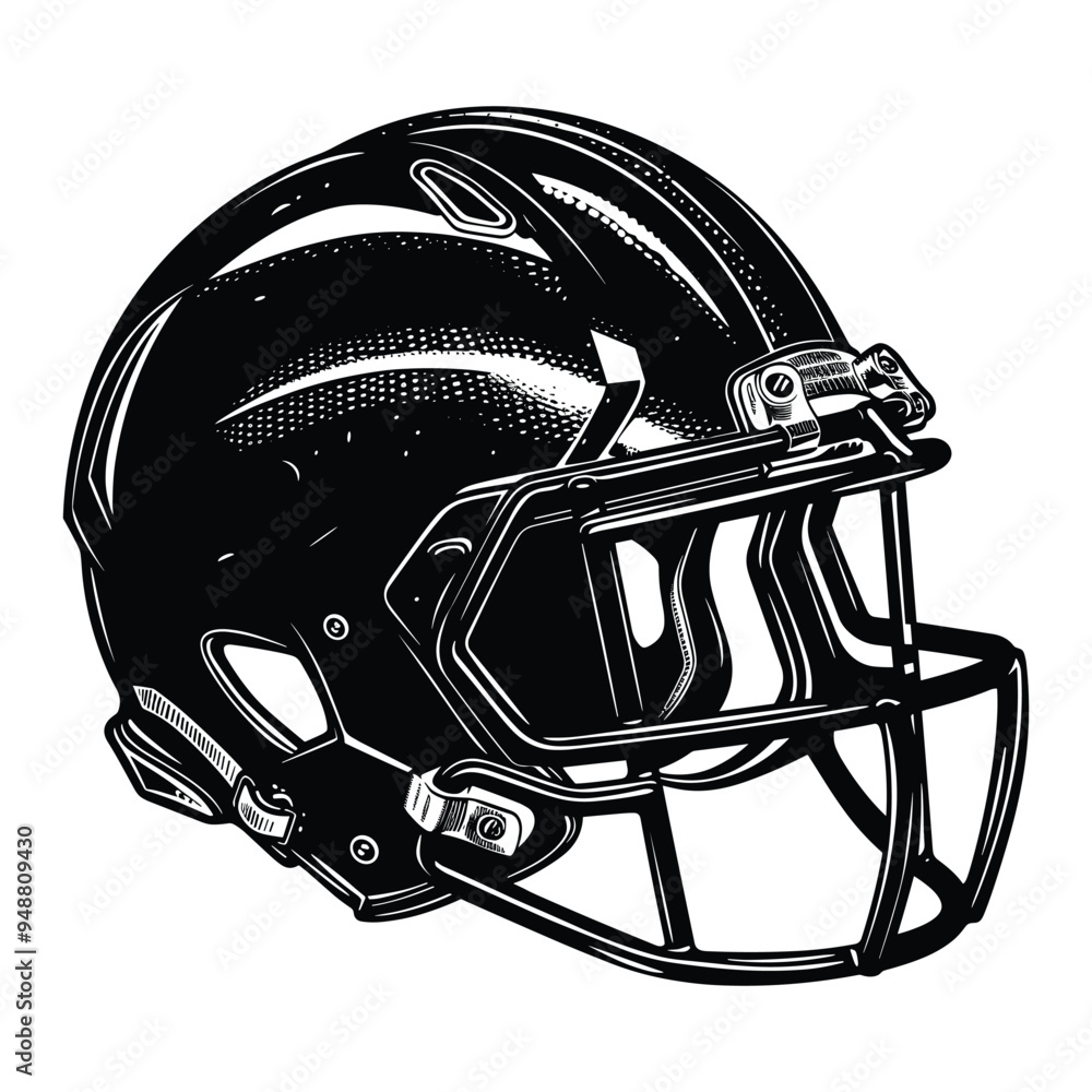 Fototapeta premium American football helmet silhouette vector