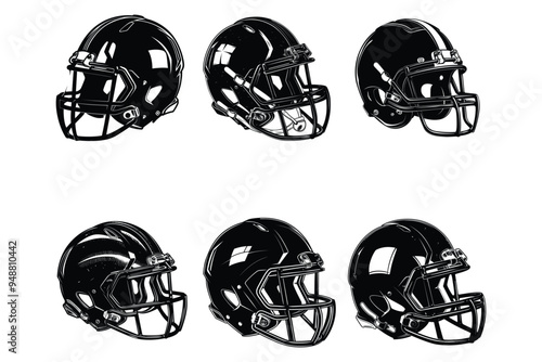 American football helmet silhouette vector