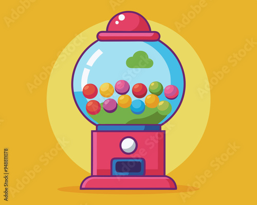 Bubble gum machine. stock illustration
