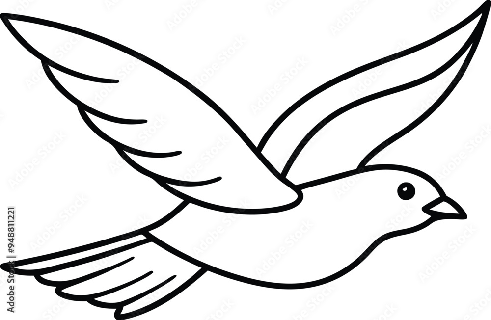 Obraz premium Fun bird design for children’s coloring activity