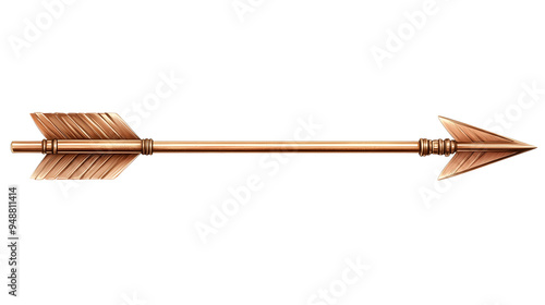 Antique old wooden arrow isolated on a white background. The army of Genghis Khan