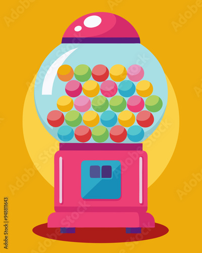 Bubble gum machine. stock illustration