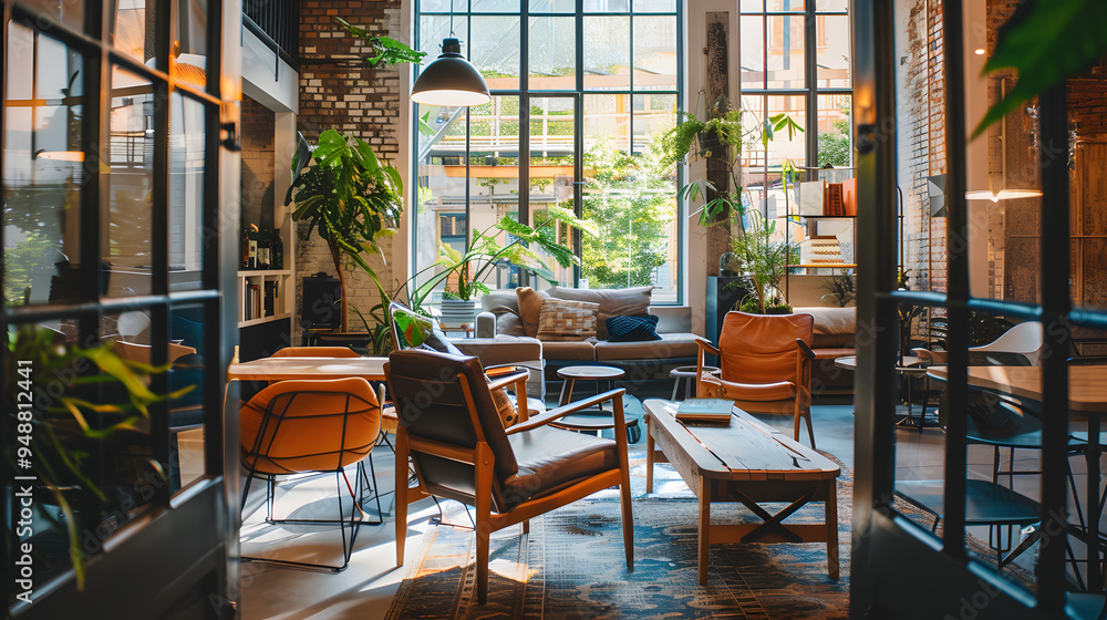 Coworking, a workspace for people working outside the office, a place for meetings. AI Generated Coworking, a workspace for people working outside the office, a place for meetings. AI Generated
