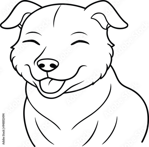 Joyful puppy vector illustration with a big smile and fun details
 photo