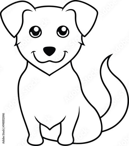 Cute dog vector with a friendly expression and big eyes
