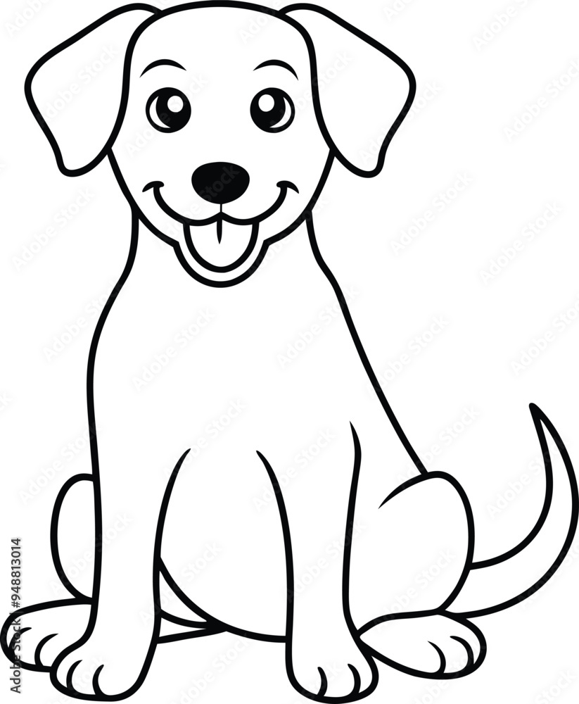 Cute puppy vector with a friendly stance and joyful face for coloring
Cute puppy vector with a friendly stance and joyful face for coloring