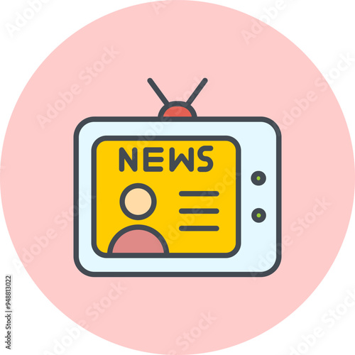 Newsreader Vector Icon