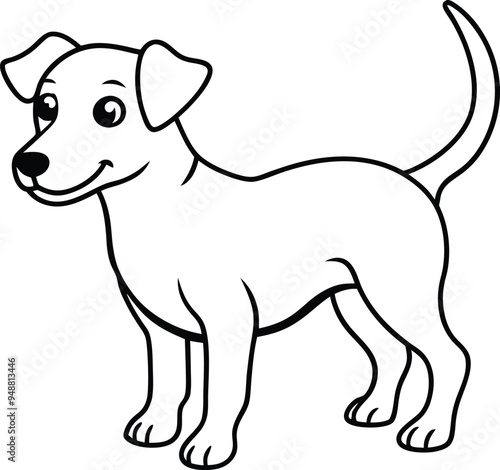 Happy puppy vector with a cheerful look and playful expression
 photo