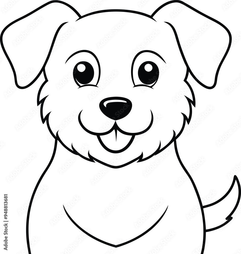 Adorable dog vector with a smiling face and wagging tail for kids
Adorable dog vector with a smiling face and wagging tail for kids