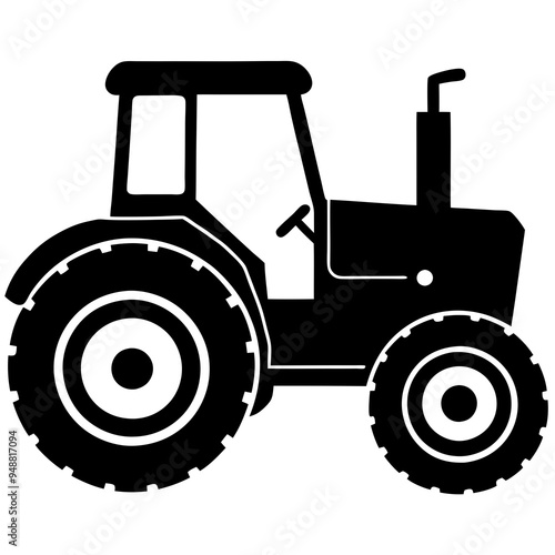 Tractor Silhouette Black Vector