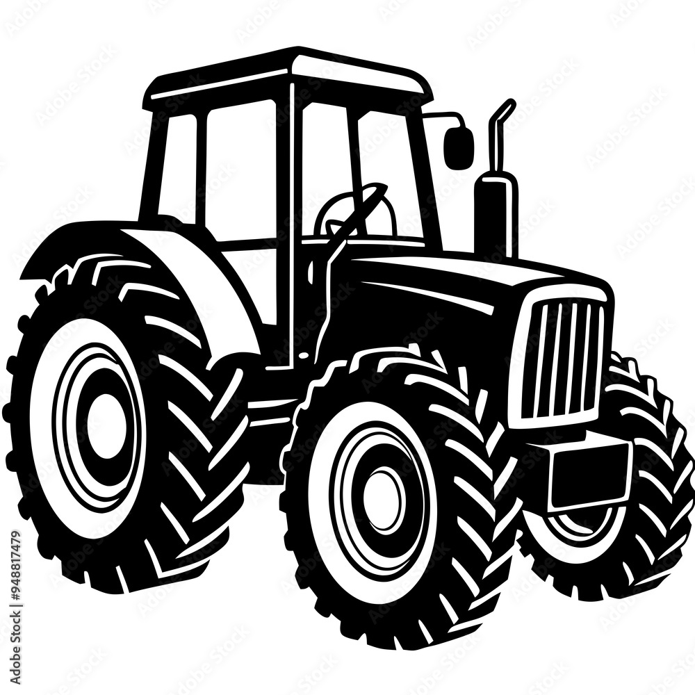 Tractor Silhouette Black Vector Tractor Silhouette Black Vector