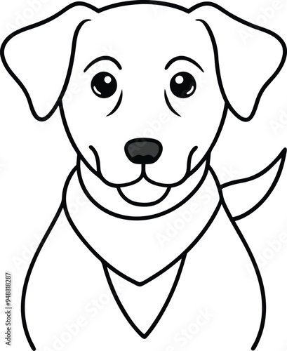 Joyful dog vector illustration with a friendly look and fun patterns
