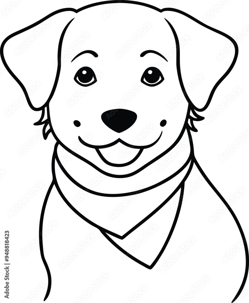 Fototapeta premium Cute puppy vector with a playful face and wagging tail for kids 