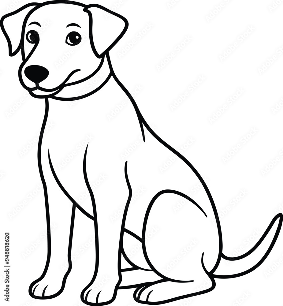 Playful dog vector with a cheerful look and floppy ears for coloring
Playful dog vector with a cheerful look and floppy ears for coloring