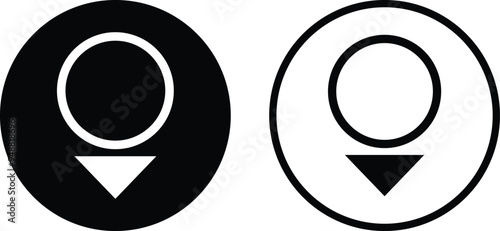 Placeholder map pointer icon set in two styles . Location pin icon vector
