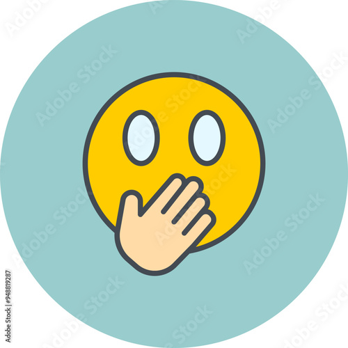 Face with Hand Over Mouth Vector Icon