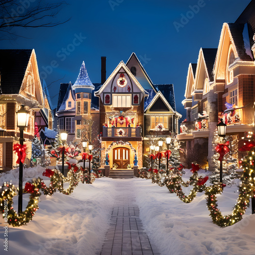 Lush Christmas Decorations Illuminating the Grand Village: A Spectacular Holiday Treat in the Heart of Winter