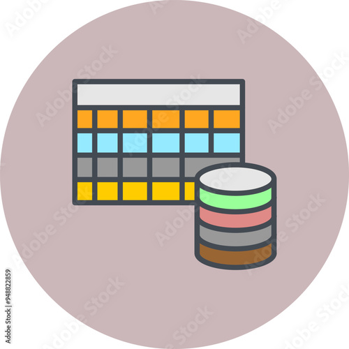 Table Data Vector Icon