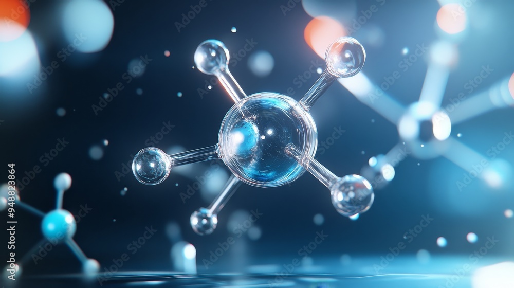A 3D holographic representation of a molecule, symbolizing the ...