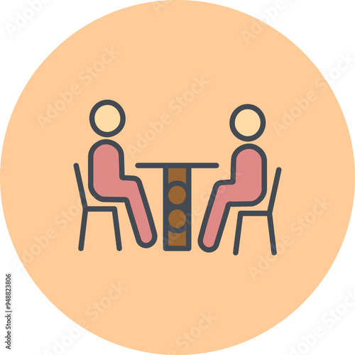 Family Dinner Vector Icon