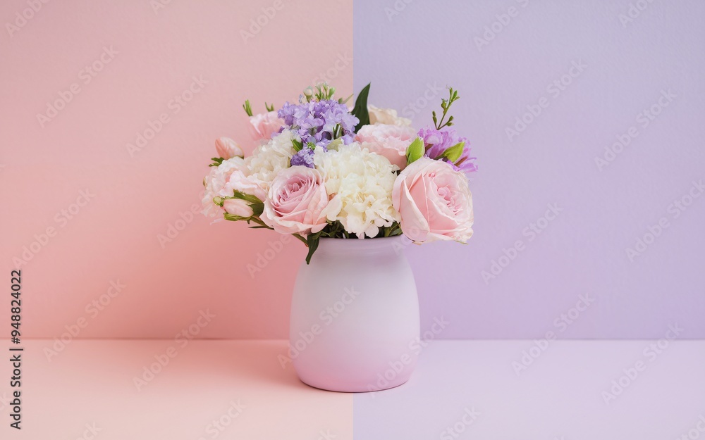 Fototapeta premium Soft Pastel Gradient from Blush Pink to Lavender