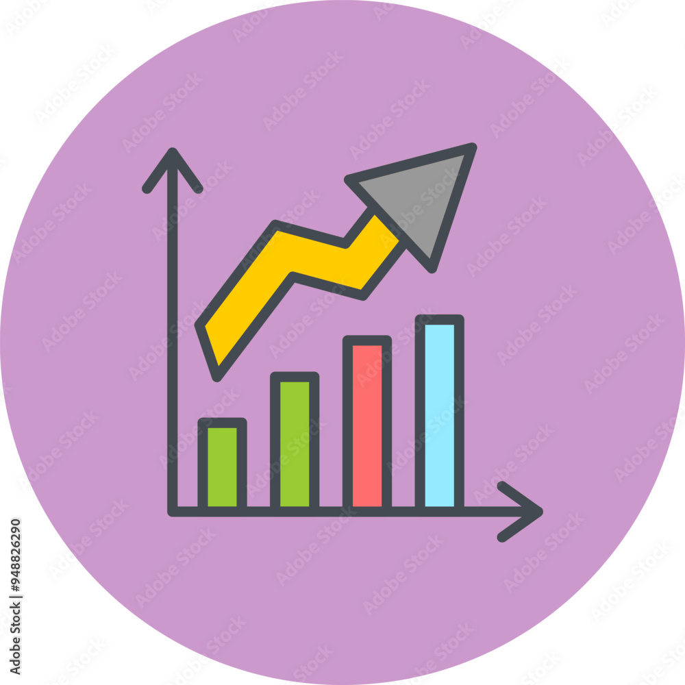 Growth Chart Vector Icon Growth Chart Vector Icon