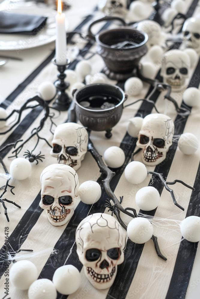 Halloween, home decor and table setting for the mystical holiday Halloween, Halloween greeting banner Halloween, home decor and table setting for the mystical holiday Halloween, Halloween greeting banner