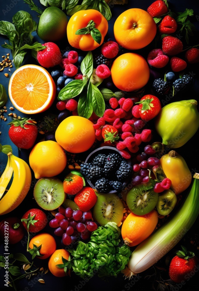 colorful arrangement food elements eye catching patterns showcasing fresh ingredients culinary creativity, colors, vegetables, fruits, herbs, spices colorful arrangement food elements eye catching patterns showcasing fresh ingredients culinary creativity, colors, vegetables, fruits, herbs, spices
