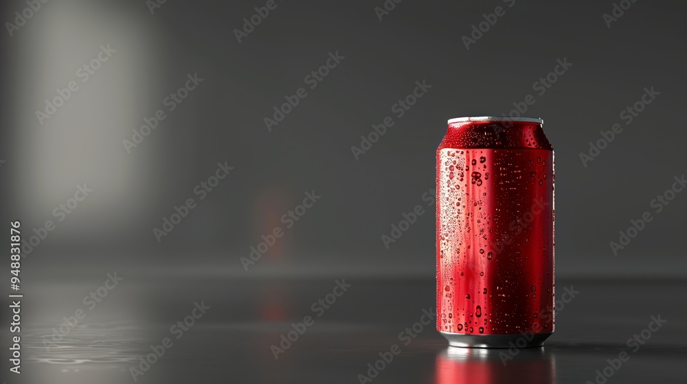 3d Mokup of soda or beer can on surface isolated on grey background 3d Mokup of soda or beer can on surface isolated on grey background